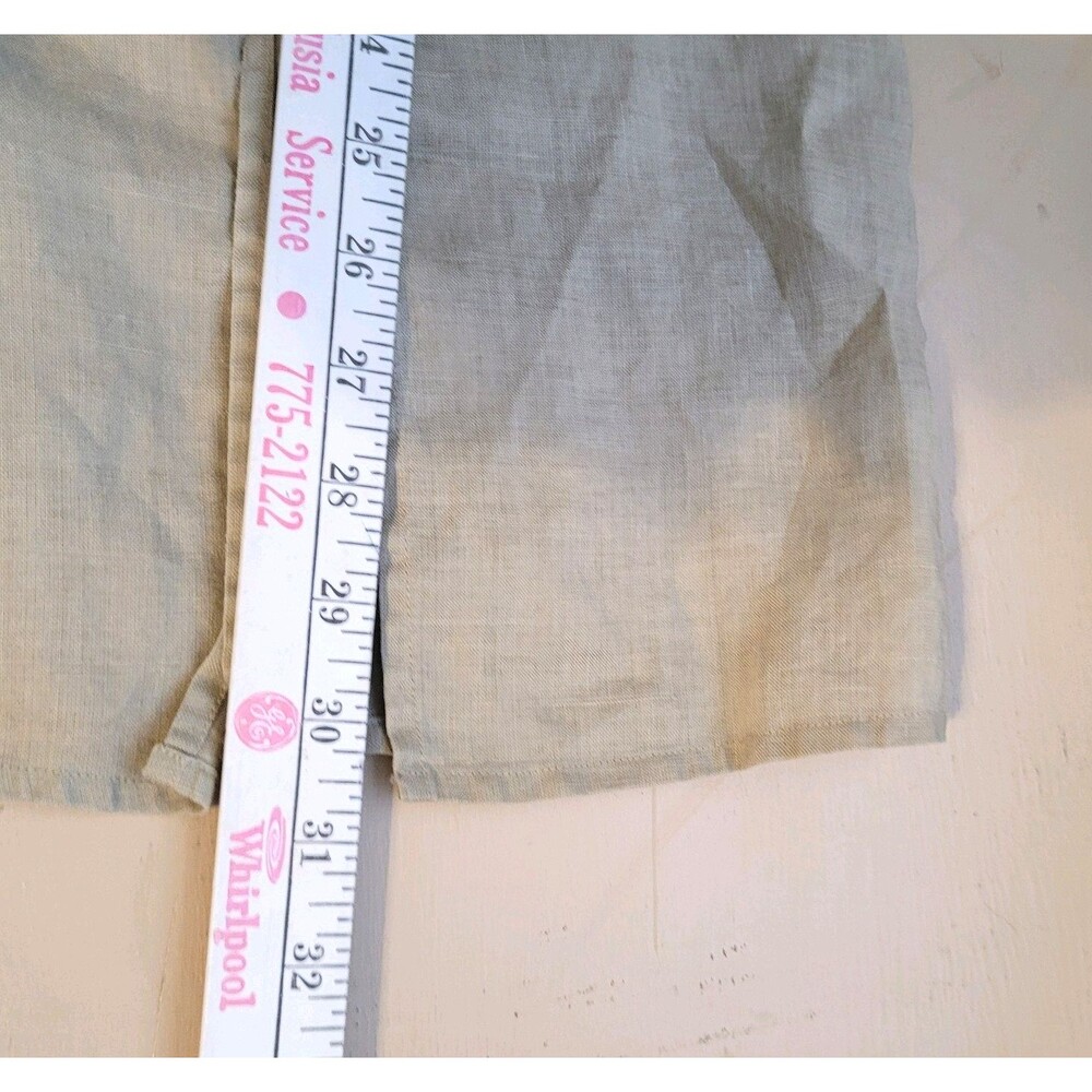 Jordan Blouse Women 16W Brown Linen Pockets Adjustable Sleeves Office Travel - Picture 9 of 10